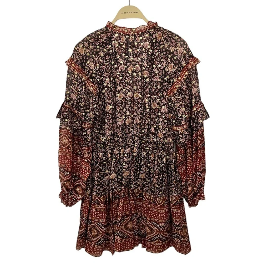 ULLA JOHNSON Erisa Silk Ruffled Boho Dress - Picture 7 of 16